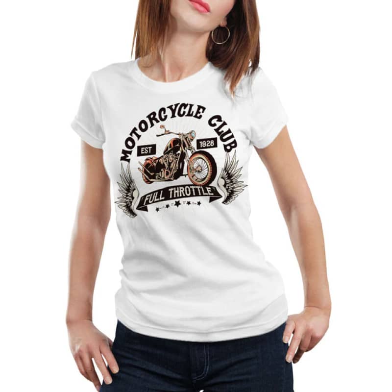 Womens Motorcycle Club Riding TShirt Motorbike Tee