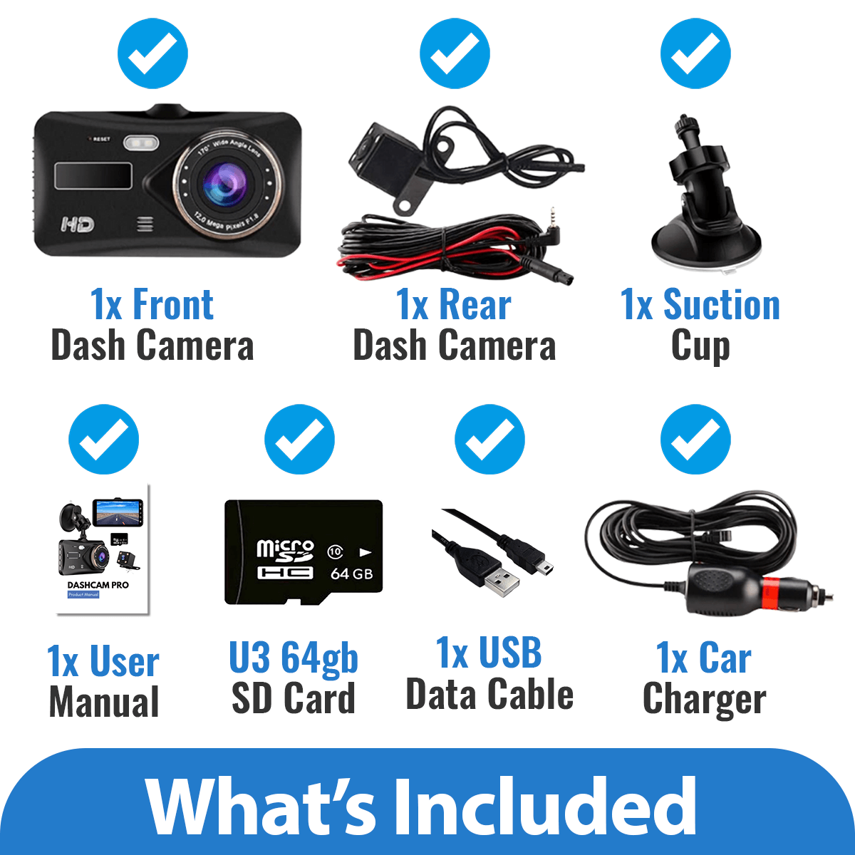 Pro Dash Cam with HD Video Recording and Night Vision