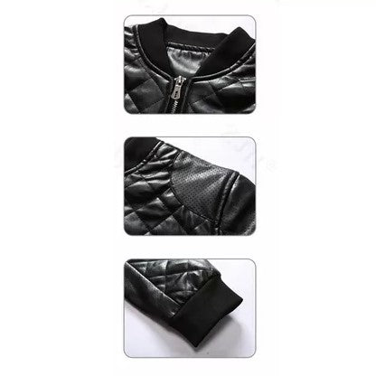 Mens Quilted Biker Jacket Lightweight Motorcycle Coat