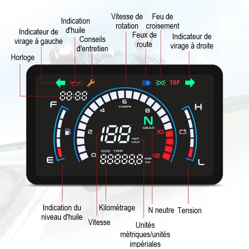 Motorcycle Odometer Digital Speedometer Gauge for Bikes