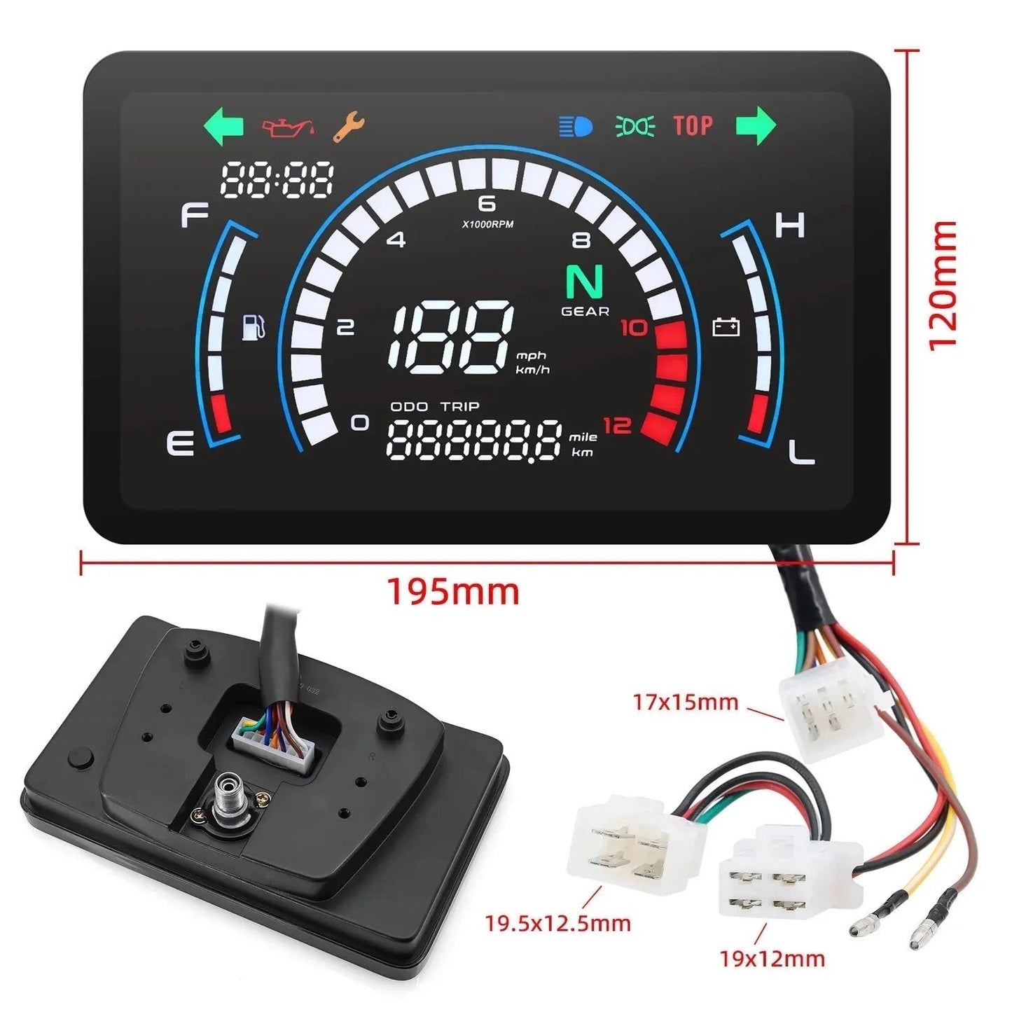 Motorcycle Odometer Digital Speedometer Gauge for Bikes