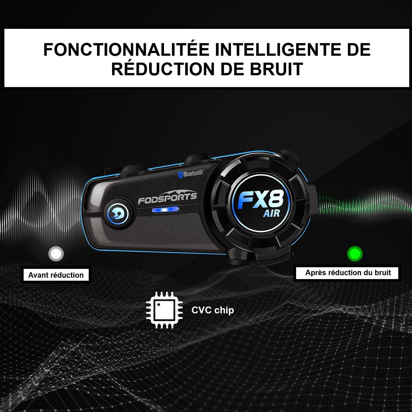 Motorcycle Intercom FX8 Air Bluetooth Communication System