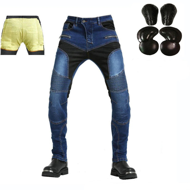 Reinforced Motorcycle Jeans with Kevlar Lining Durable Riding Pants