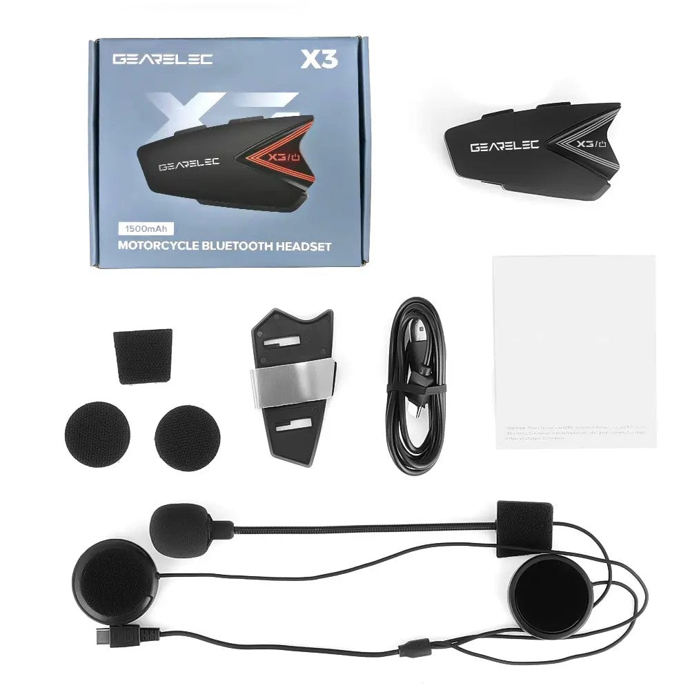 Waterproof Motorcycle Intercom for Rider Gearelec X3