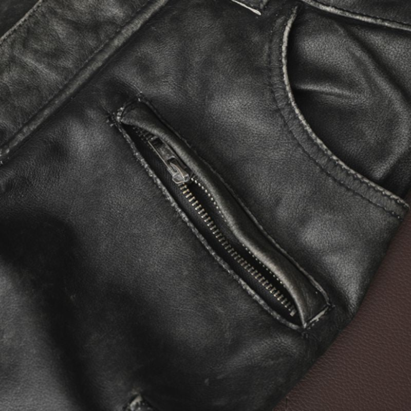 Vintage Leather Motorcycle Riding Pants