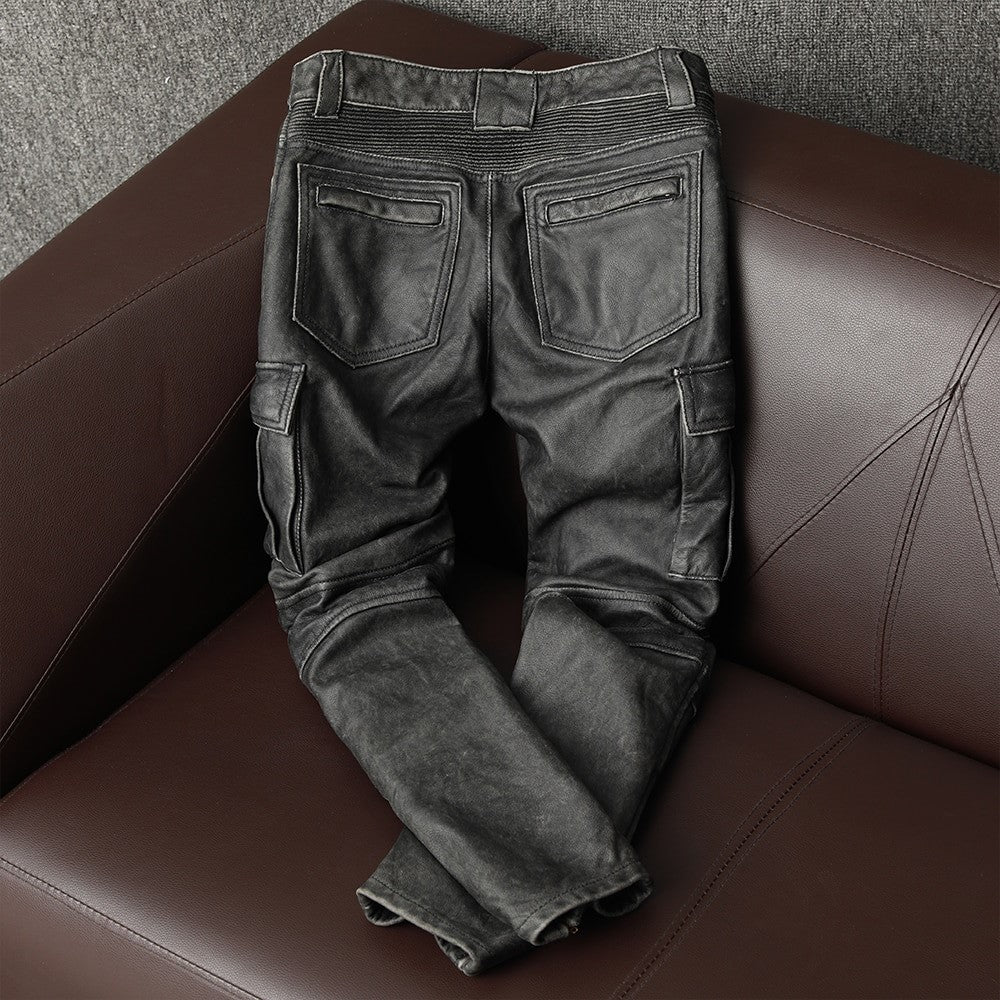 Vintage Leather Motorcycle Riding Pants