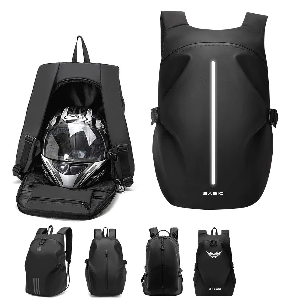 Motorcycle Backpack with Reflective Strip High Visibility Riding Bag
