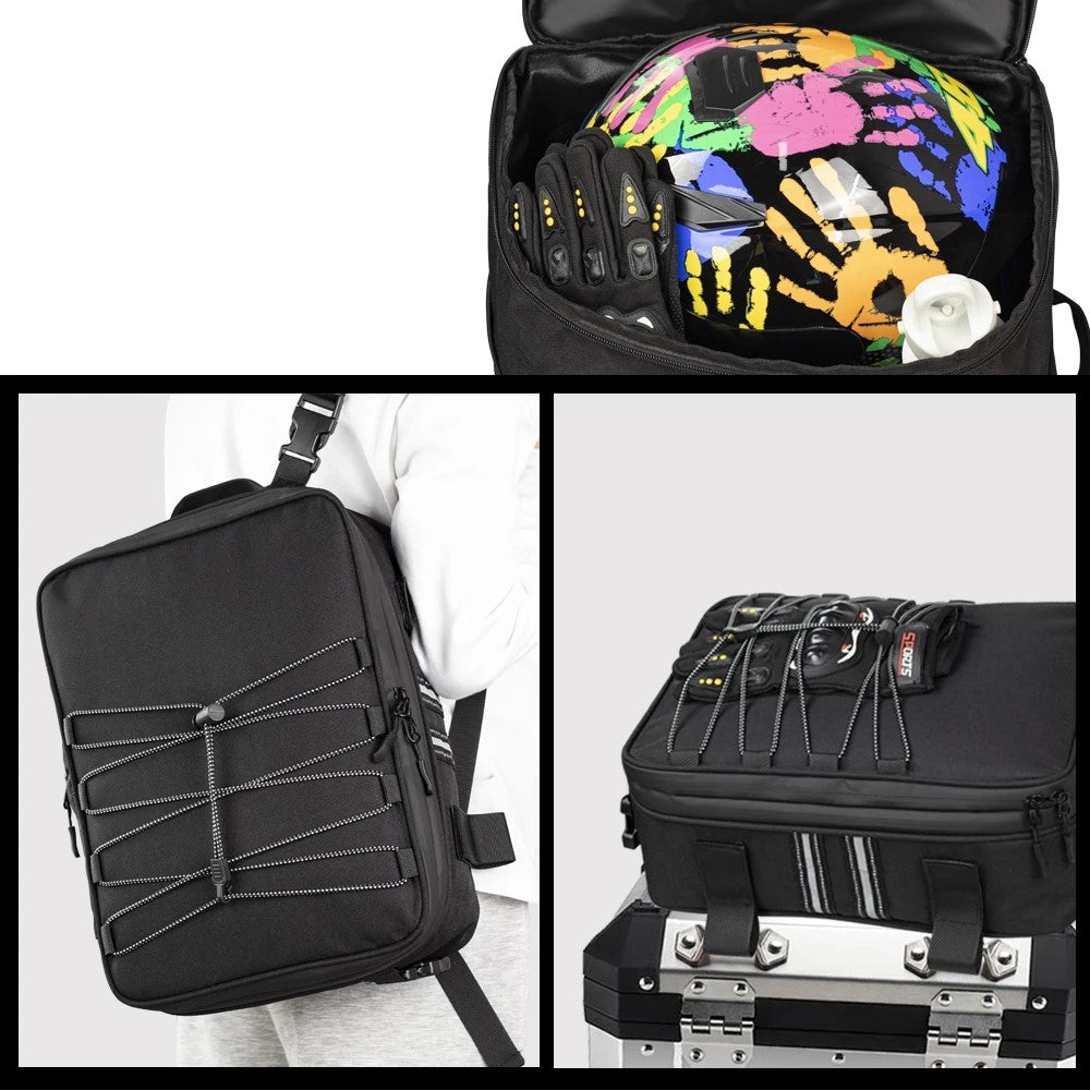 Motorcycle Rear Seat Bag for Top Case Storage