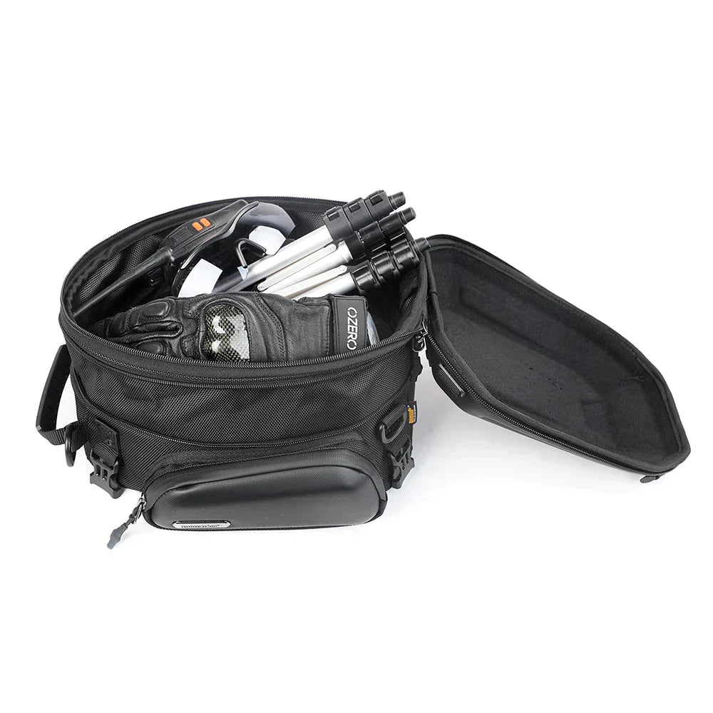 Black Expandable Motorcycle Seat Bag