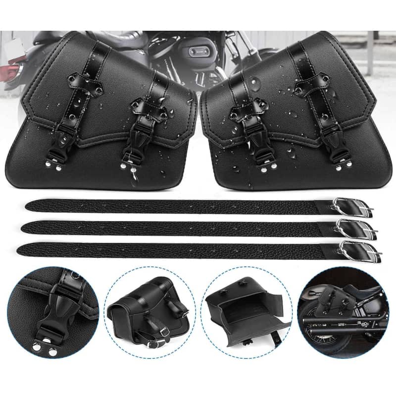 Leather Motorcycle Saddlebag Set of 2