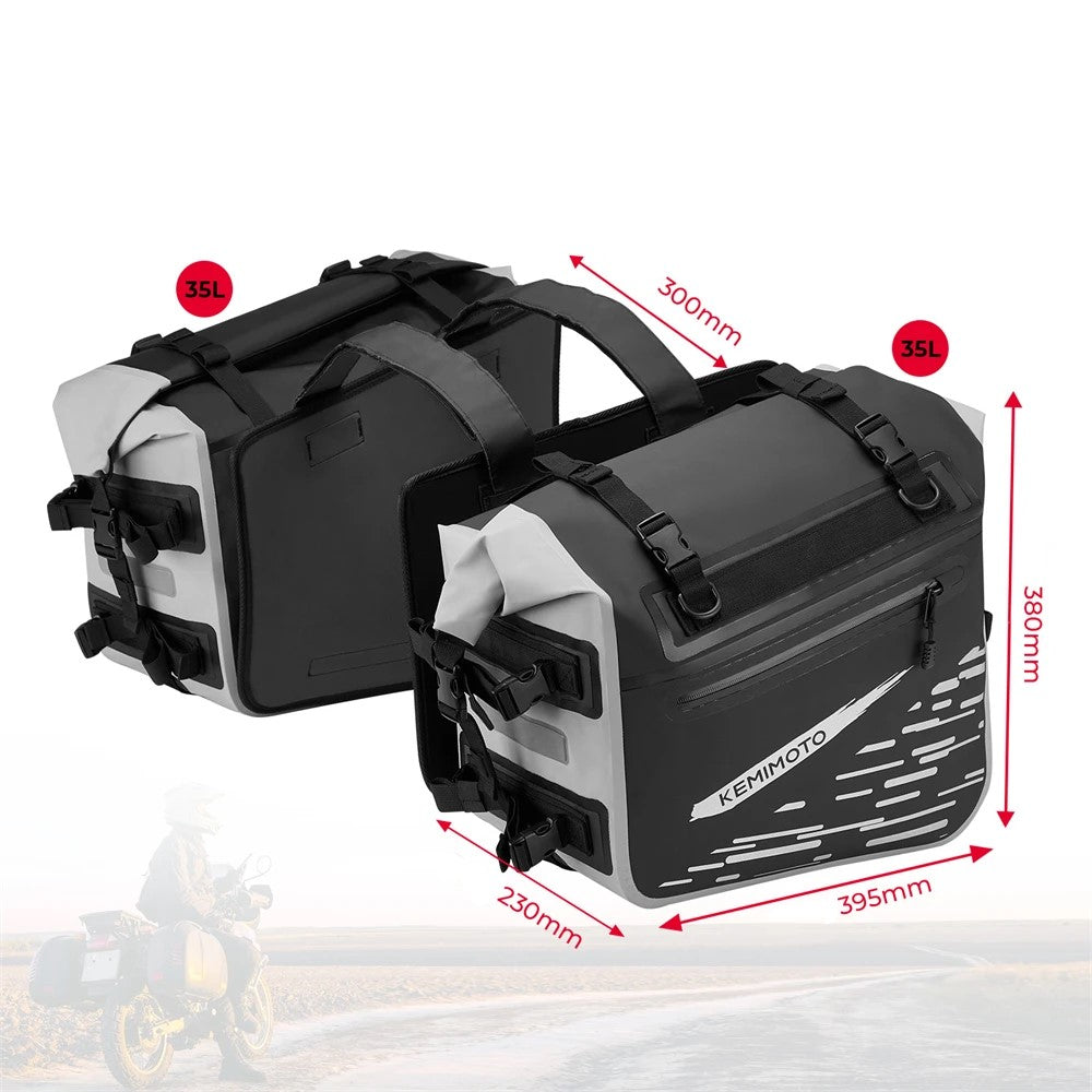35L Motorcycle Saddlebags Waterproof PVC Side Panniers