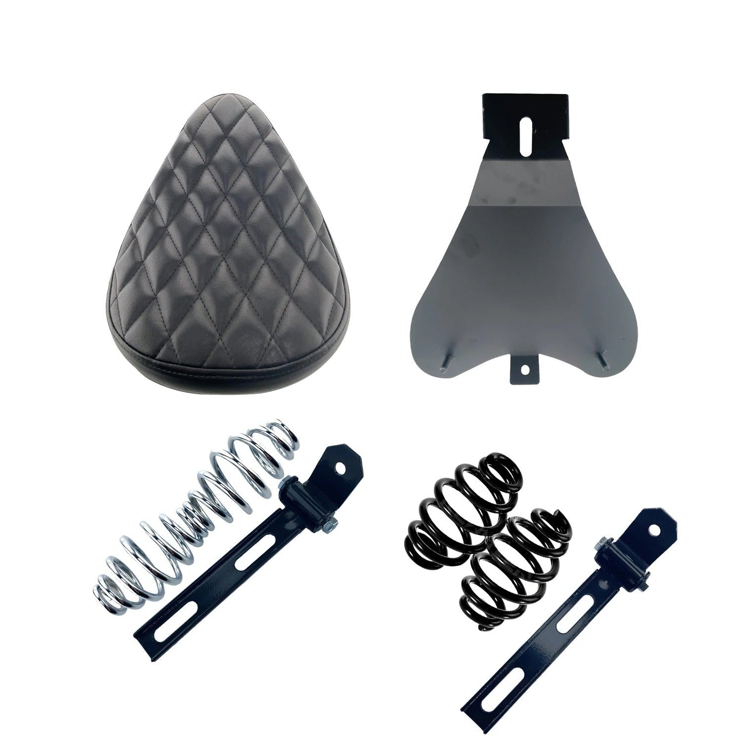 Black Leather Bobber Motorcycle Seat
