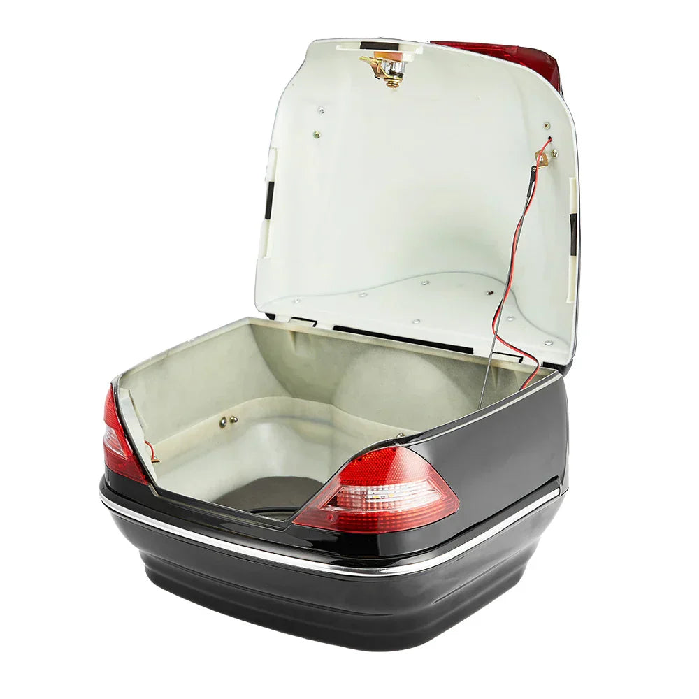 26L Motorcycle Top Case Storage Box Hard Shell Rear Trunk Bag