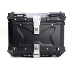 Universal 55L Black Aluminum Motorcycle Top Case Storage Box
