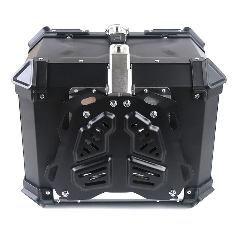 Universal 55L Black Aluminum Motorcycle Top Case Storage Box