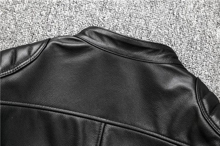Mens Sheepskin Leather Biker Jacket Classic Perfecto Style