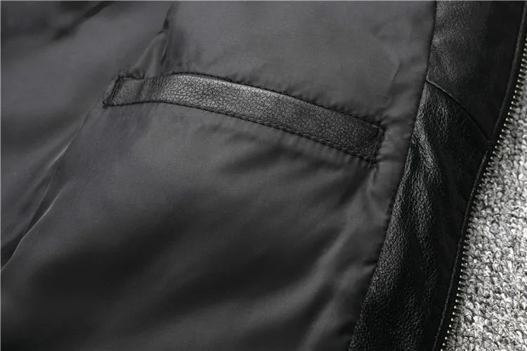 Mens Sheepskin Leather Biker Jacket Classic Perfecto Style