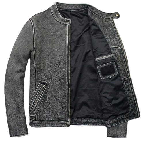 Mens Biker Jacket El Diablo Motorcycle Leather Style