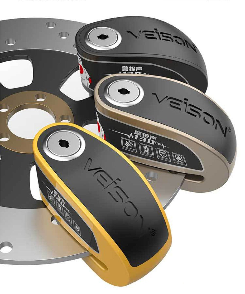 Motorcycle Lock with Alarm Security Anti Theft Device for Bikes