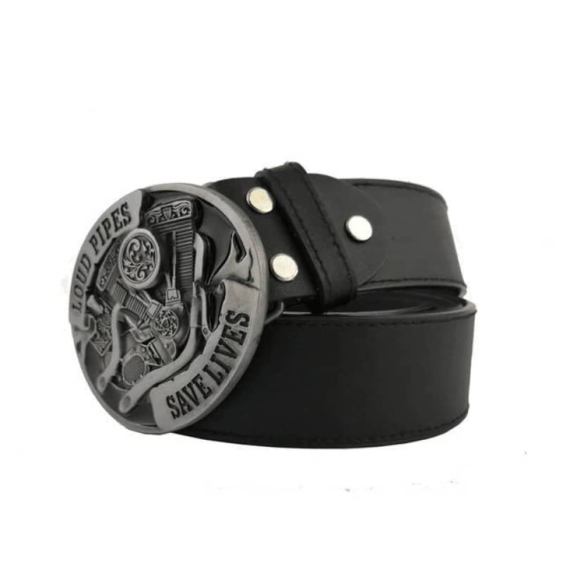 Loud Pipes Save Lives Biker Belt Mens Motorcycle Rider Waist Strap