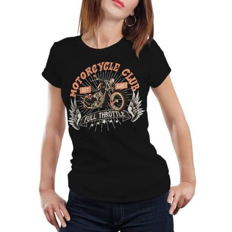 Womens Motorcycle Club Riding TShirt Motorbike Tee