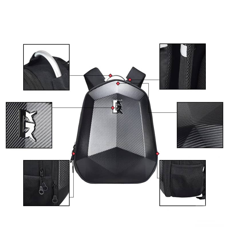 Hard Shell Motorcycle Backpack Motorbike Riding Bag Durable Protective Gear