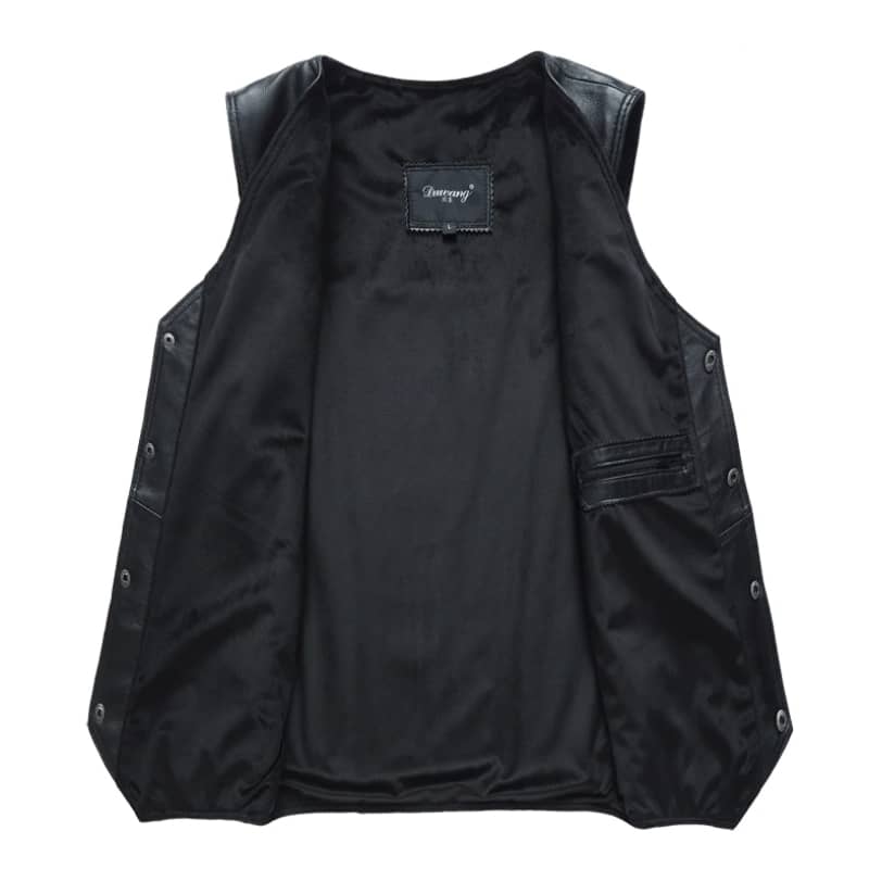 Mens Vintage Leather Biker Vest Motorcycle Jacket
