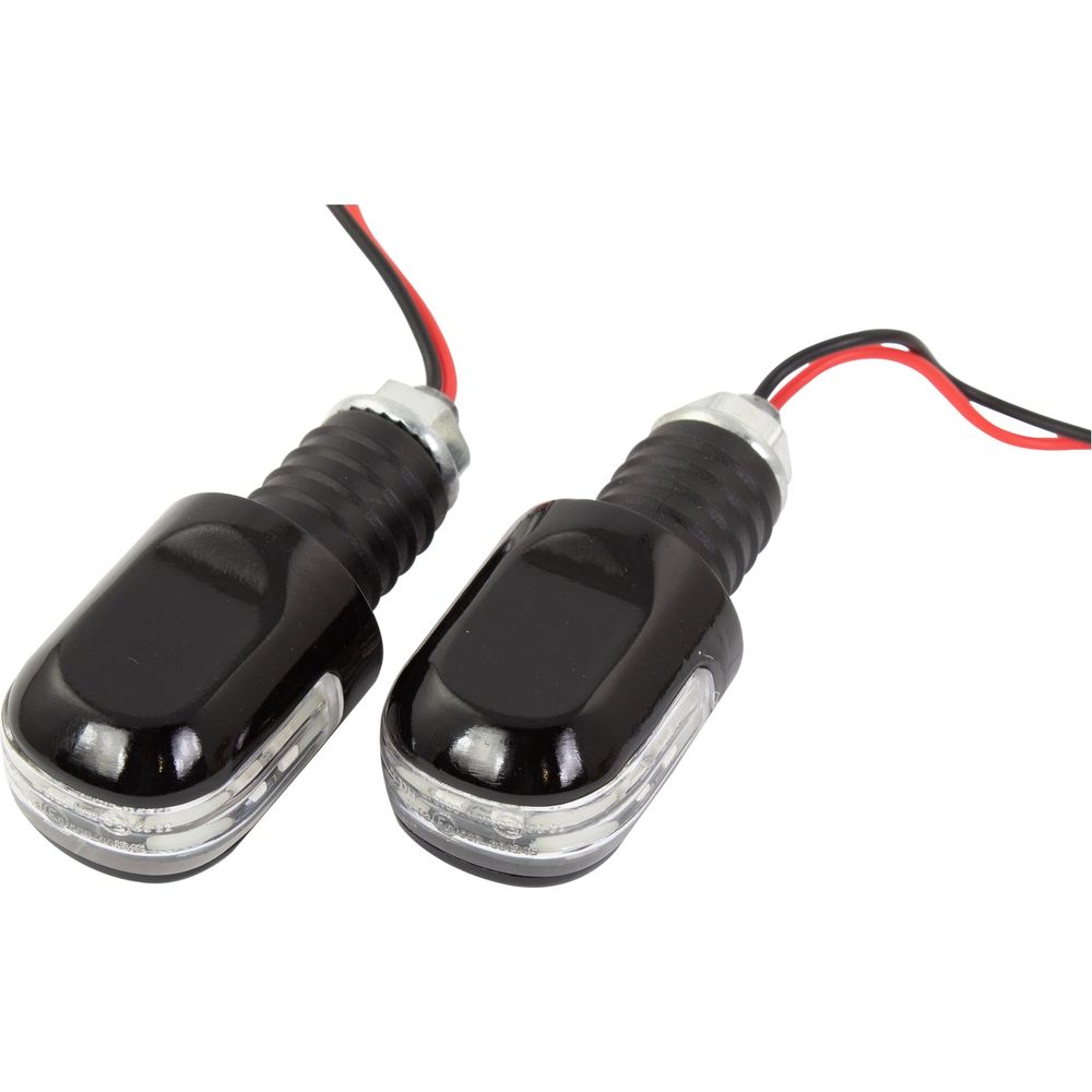 Black LED Amber Turn Signal Handlebar End Caps