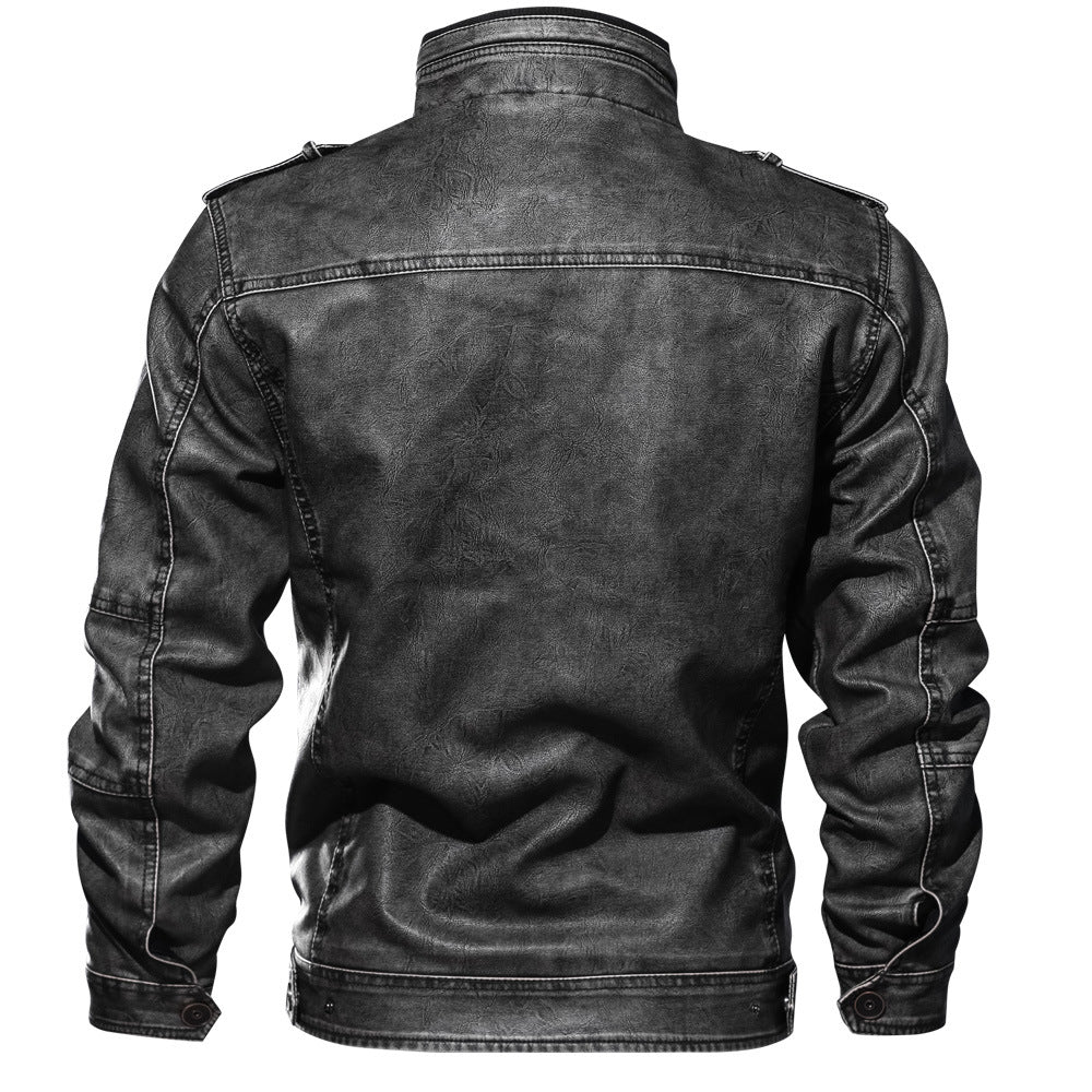 Mens Biker Jacket Frea Stylish Motorcycle Leather Coat