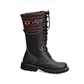 Black and Red Biker Motorcycle Boots for Men