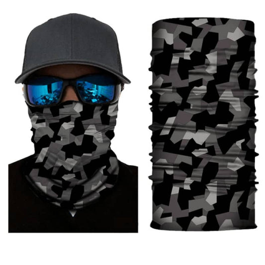 Black and Gray Motorcycle Neck Gaiter Dust Face Mask Windproof Scarf