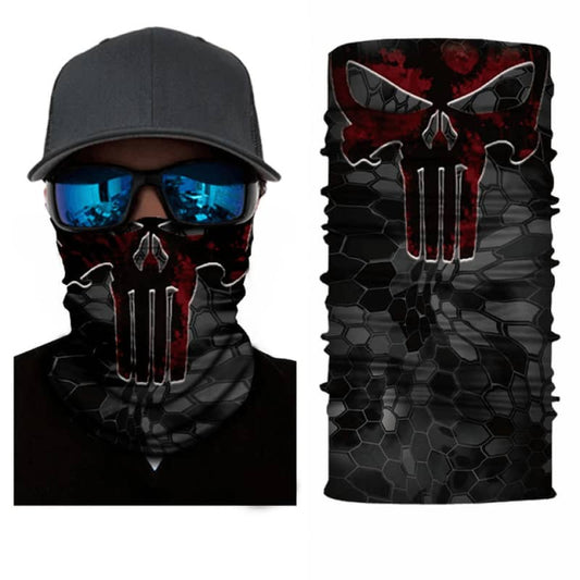 The Punisher Motorcycle Neck Gaiter Face Mask Scarf Dust Wind Protection