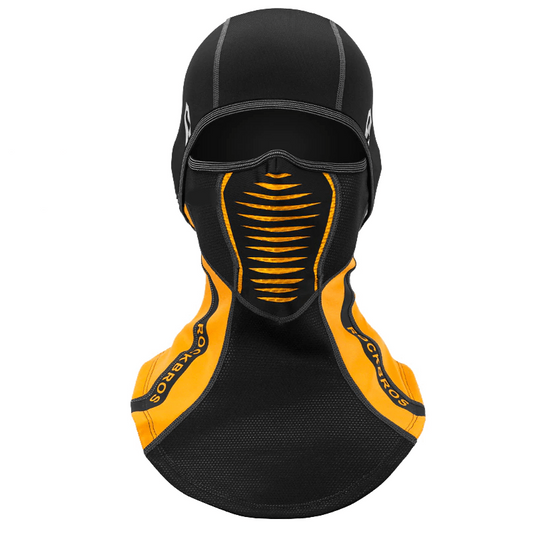 Yellow Polar Fleece Motorcycle Balaclava Helmet Mask Face Shield Winter Riding Gear