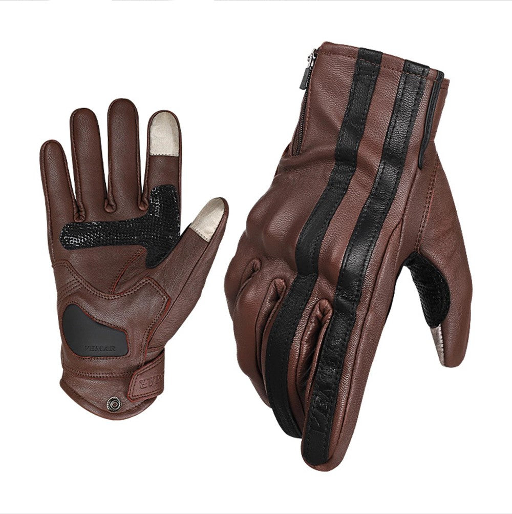 Vintage Racer Leather Motorcycle Gloves
