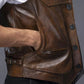 Vintage Brown Leather Biker Vest