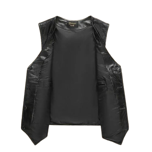 Vintage Brown Leather Biker Vest