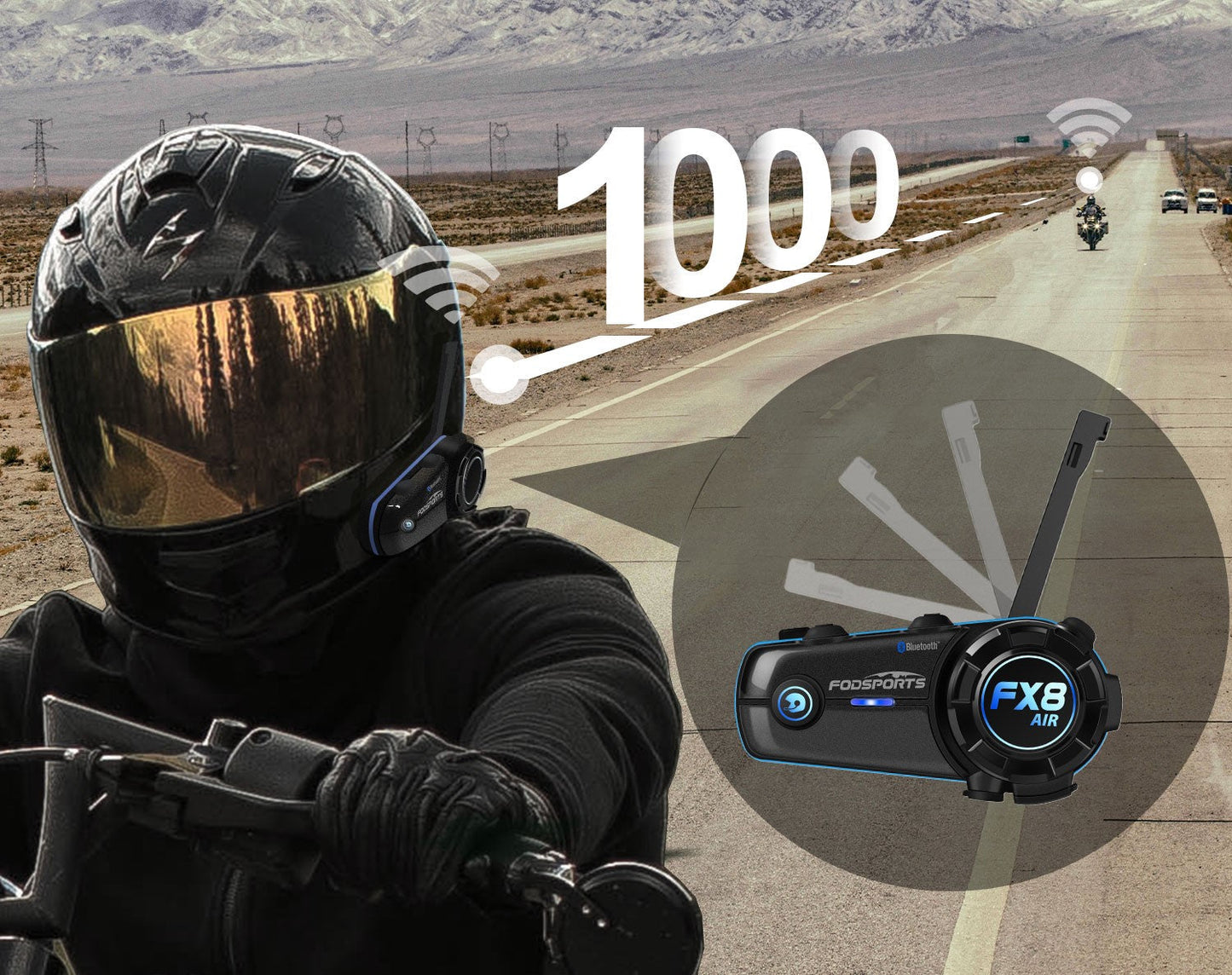Motorcycle Intercom FX8 Air Bluetooth Communication System