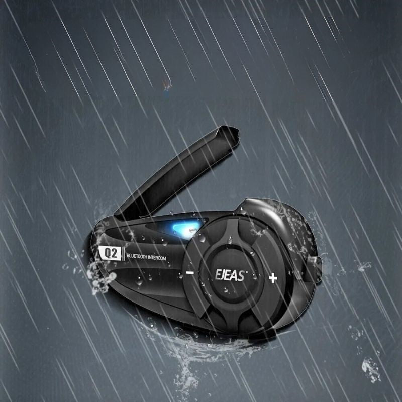 Bluetooth Motorcycle Intercom with Handlebar Controls and Speakerphone Communication System