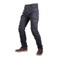 Gray Motorcycle Jeans with Fleece Lining for Men