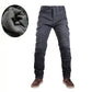 Gray Motorcycle Jeans with Fleece Lining for Men