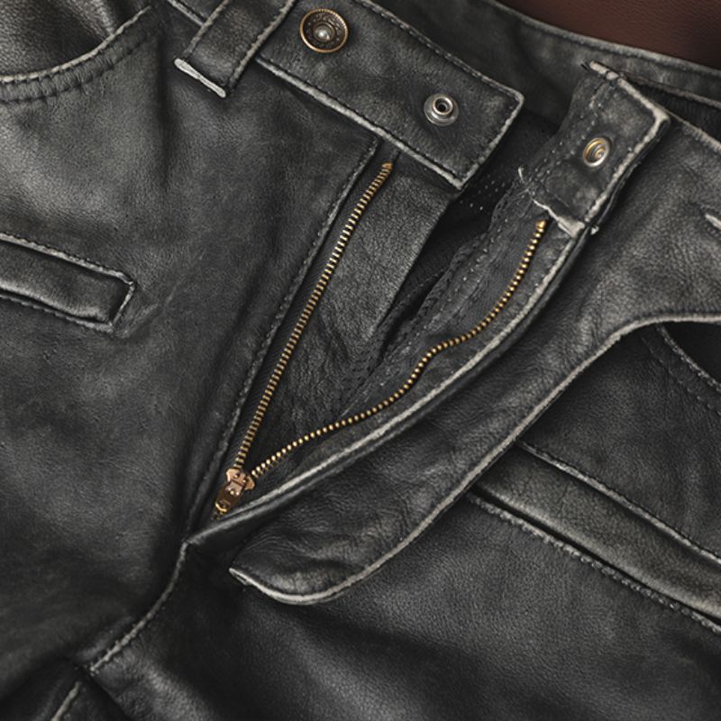 Vintage Leather Motorcycle Riding Pants
