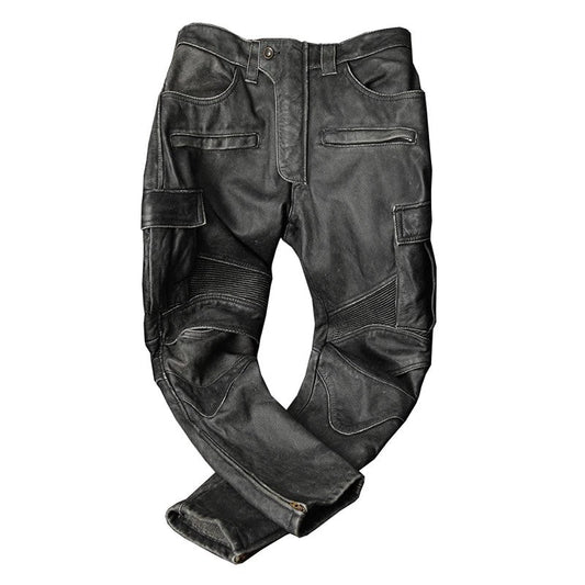Vintage Leather Motorcycle Riding Pants