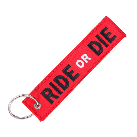 Motorcycle Keychain Ride or Die Bike Key Ring Rider Gift