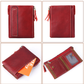 Bright Red Biker Wallet Mens Leather Motorcycle Wallet Durable Slim Design