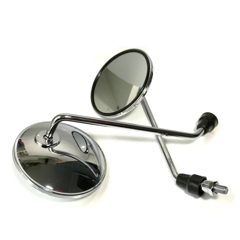 Round Vintage Motorcycle and Scooter Mirrors Retro Style Side Mirrors Universal Fit