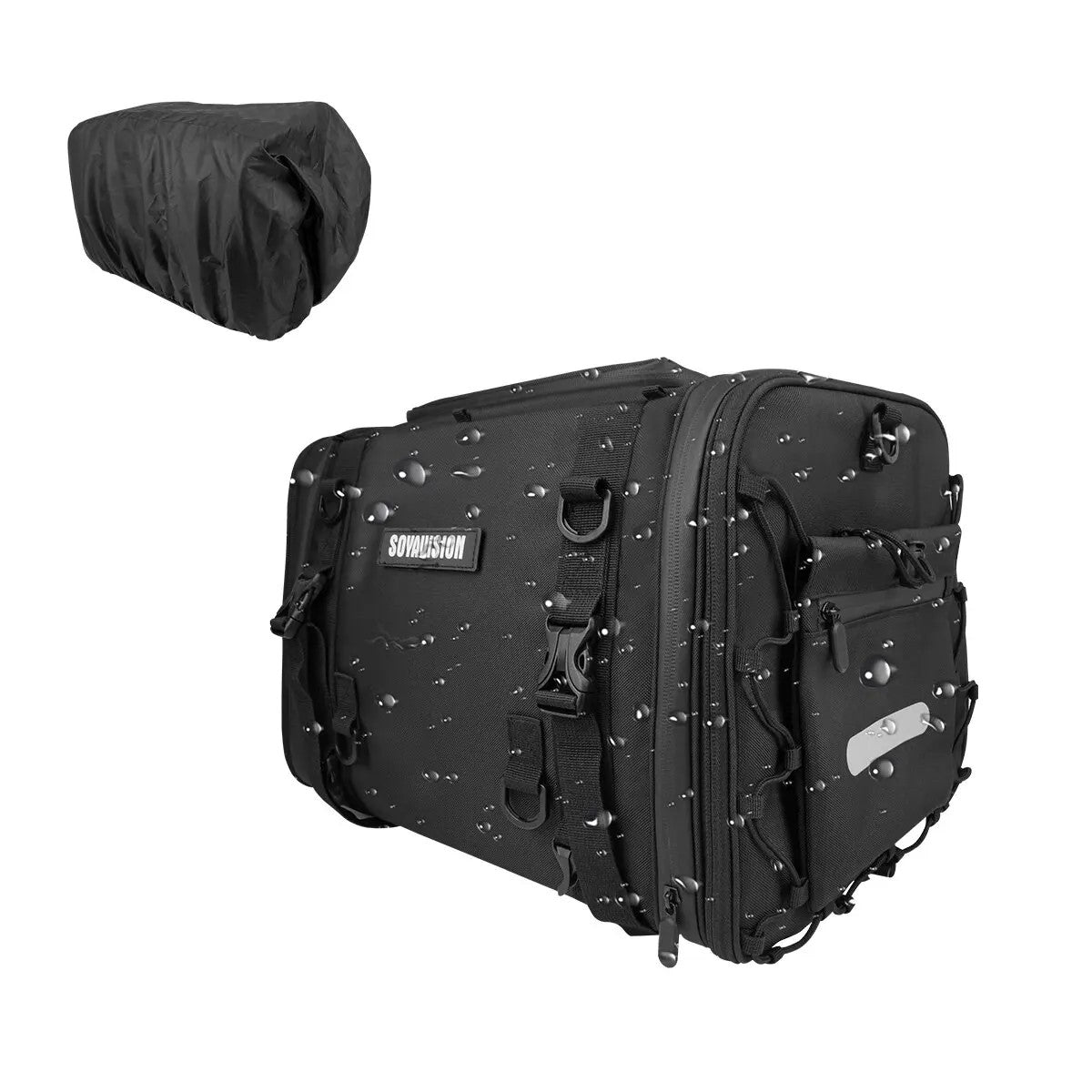 Waterproof Motorcycle Seat Bag 30-50L Large Capacity Luggage Saddlepack