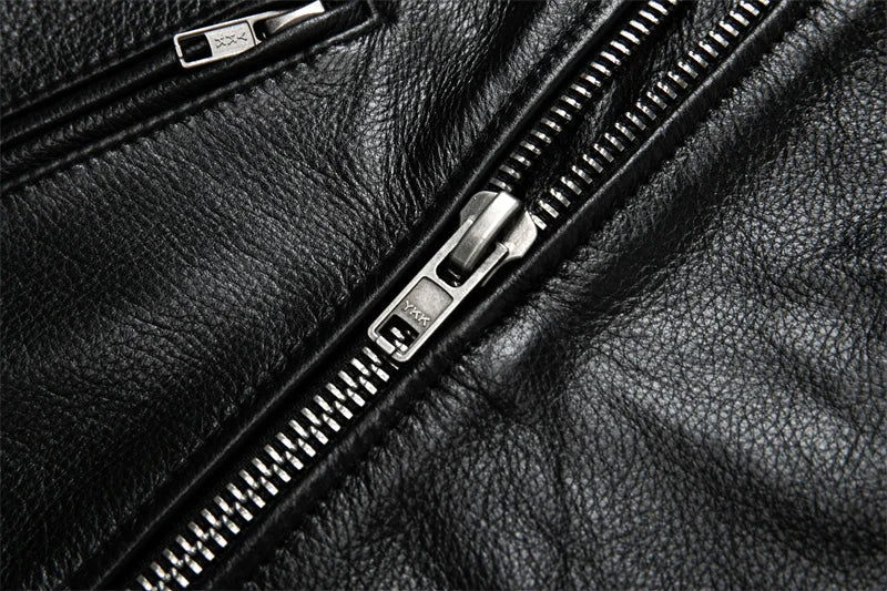 Mens Black Leather Biker Jacket Perfecto Style