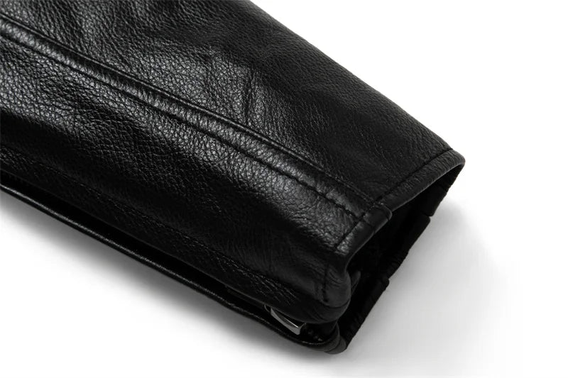 Mens Black Leather Biker Jacket Perfecto Style