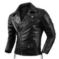 Mens Black Leather Biker Jacket Perfecto Style