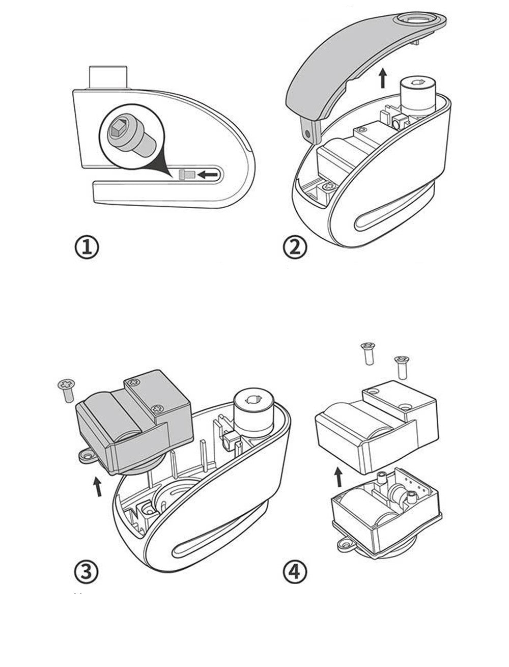 Motorcycle Lock with Alarm Security Anti Theft Device for Bikes